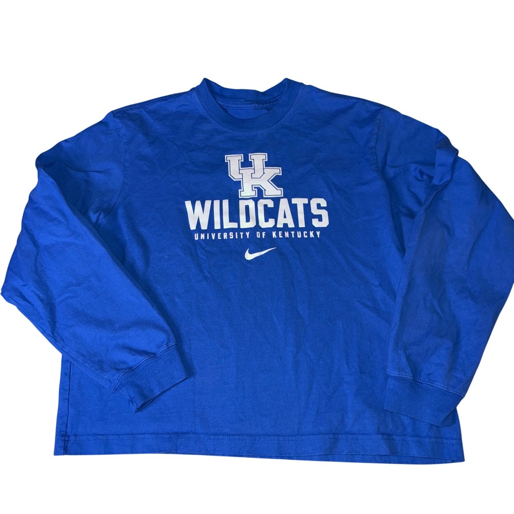 Nike University of Kentucky Wildcats Shirt Small Blue Long Sleeve NCAA Tee‎